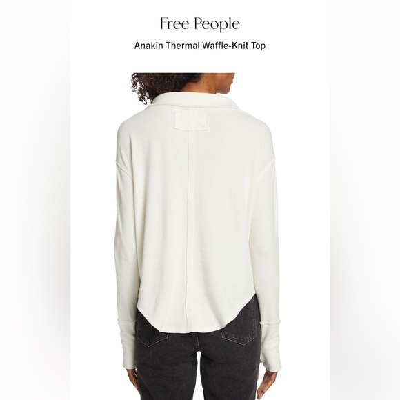 Free People Anakin Thermal Waffle-Knit Top - Extra Small White - Picture 3 of 10